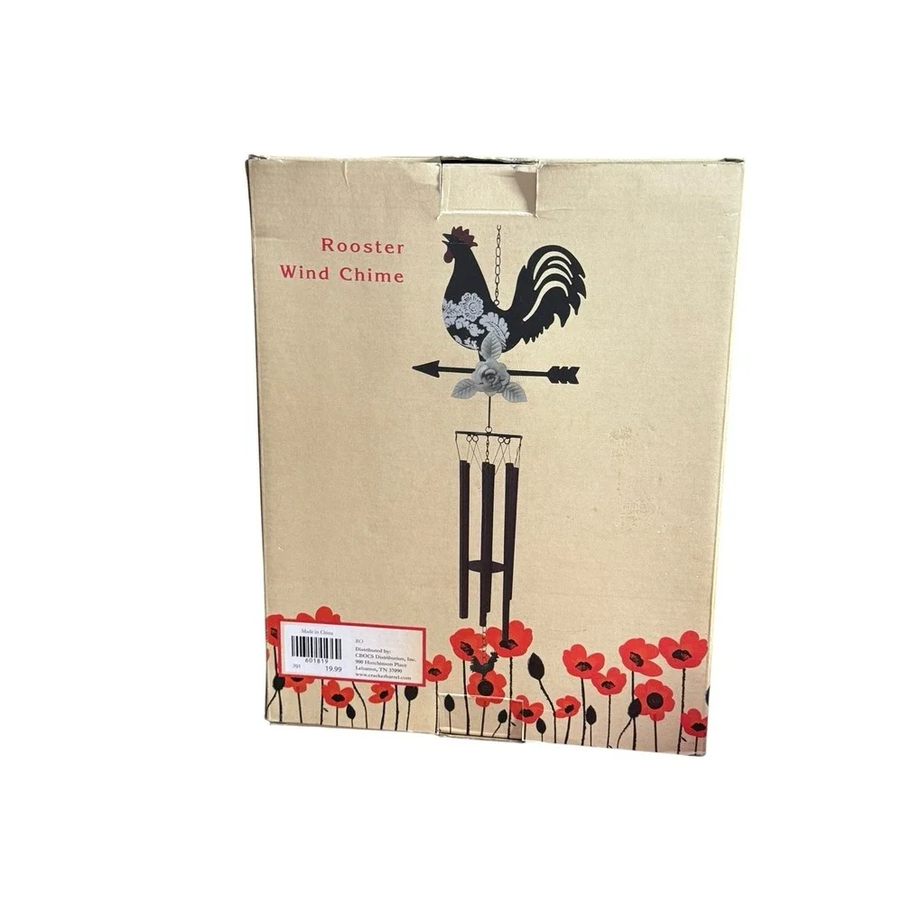Cracker Barrel Exclusive Rooster Windchime Farmhouse Country Decor Black NIB 33